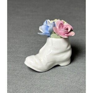 Vintage Royal Daulton Boot With Flowers Bone China-Capodimonte-Floral Figurine